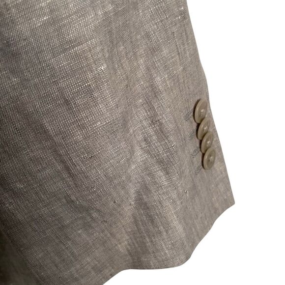 Joseph Abboud Mens 100% Linen Suit Blazer 50R Pant 44x30 Light Gray Slim Fit - Picture 13 of 16